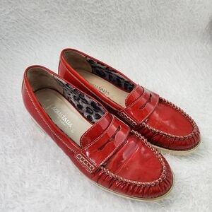 Aquatalia Red Patent Leather Loafers size 8.5